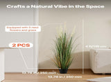 Artificial Grass Plant, 2 Pack 1194mm Reed Flower Grass in Pot, Premium PVC Faux Fake Greenery V952-DPKLWHLS47INM48C5001V0