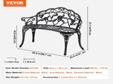 Outdoor Bench, 38.8 inches Metal Bench for Outdoors, 480 lbs Load Capacity Bench, Outdoor V952-GYZYJS40YC00PL1X7V0