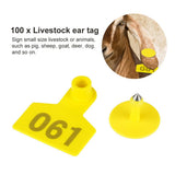 1-100 Cattle Number Ear Tags 5x4cm Set - Small Yellow Pig Goat Livestock Label V238-SUPDZ-28747081056336