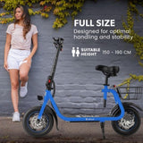 VALK Electric Scooter with Seat, Disc brakes, 12" Tyres, AU Compliant, for Adults, Teens, Commuter, V219-TRNESCVAM3BA