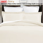 Grand Aterlier Pima Cotton Ivory Quilt Cover Set King V442-HIN-QUILTCS-400TCPIMACOTTON-IVORY-KI