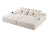 Artiss Double Chaise Lounge Sofa 2-Seater Modular Sofa Lounge Chair Couch Beige SB-COMP-CHA-DOU-BG-AB
