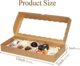 50pcs 12x5x1.5Inches Brown Cookies. with Window Bakery Chocolate Truffle Macaron V1258-DP02-C-2987