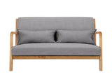 Artiss Armchair 2-seater Loveseat Fabric Grey UPHO-C-ARM-01-2S-GY