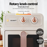 Devanti 6L Air Fryer Knob Control 1700W Cream AF-K-K-6L-CR