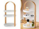 3 Layers Round Storage Rack Integral Handle 3 Layer Storage Round Stand for Bathroom Apricot V1294-YM0703-3117230079011