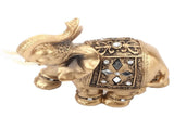 Golden Elegant Statue Figurine with Trunk Facing Upwards Collectible Wealth Home Decor V1294-YM0901-JY23398-02