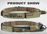 Tactical Dog Collar and Leash Set, Shock Absorbing Bungee Adjustable Strong Collar with V1259-DP01-A-4642