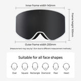 DOTUGE Magnetic Flip-Up Ski Goggles with Dual Frame Design, Anti-Fog HD Lens, Impact-Resistant TPU V1341-ZY-74P5E9RB-ROSE