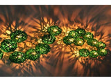 1 Set of Green 5cm Rattan Cane 50 Ball Battery Powered LONG 5m String Lights Christmas Gift Home V382-GREENRATTBALLBATT50