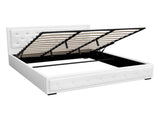 Artiss Bed Frame King Size Gas Lift White TIYO CARDIFF-BEDROOMSUITE-34CM-K