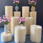 4 Hard Carboard Display Stand Round Plinth Cylinder Pedestal Wedding Flower V201-SUN0004WH8AU