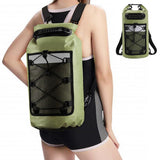 Roll-Top Backpack Dry Bag with Handle for Fishing Boating and Camping Green - L V1308-DSZKI-274-3