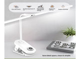 Dual Head LED Desk Lamp with Clamp, Eye-Caring Clip on Lights for Home Office, 4000mAh Rechargeable V1192-AZ-W-0276