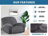 Velvet Recliner Chair Covers 1-Piece for Reclining Chair, Recliner Cover Feature Thick Luxury and V1258-DP02-F-624