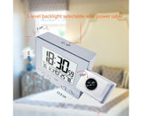 Desk Snooze LED Digital Backlight Date Function USB Charge Alarm Clock Projector-Silver - Silver V1263-JX-387