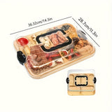 1pc Cheese Tray with Transparent Acrylic Lid - Portable Deli Platter for Camping, Parties, V1106-HECP-001