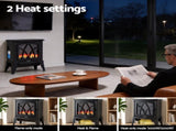 Devanti 2000W Electric Fireplace Heater Stove Freestanding 3D Flame Effect Indoor Space Heaters EFL-D-19C-2000-BK