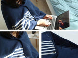 Fleece Wearable Blanket with Buttons - Comfy Poncho Throw Flannel Blanket Shawl V1369-AZ3-W-17830