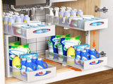 CARLA HOME 2 Pack Under Sink Organizer Pull Out Sliding Cabinet Storage Shelf with Height Adjustable LSB-36364