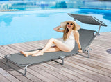 Levede Foldable Lounge Chairs with Canopy Grey OD1065-DG