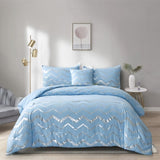 Metallic Print Comforter Set, King Size, Chic 3-Piece Bedding with Pillowcases V745-MAB010951AJ3