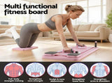 Everfit Pilates Board Foldable Reformer Multi Functional Exercise Trainer Pink ABD-BOARD-4IN1-PK
