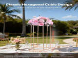 Wedding Flower Stand, 10PCS 60cm Column Flower Stand, Floral Stands with Acrylic Laminate, Hexagonal V952-HLHJLFT10J60YUXKY001V0