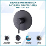 Shower Bath Mixer Tap Bathroom Electroplated Matte Black V63-827911