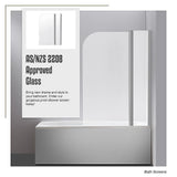 180 Degree Pivot Door 6mm Safety Glass Bath Shower Screen 1200x1400mm By Della Francesca V63-830121
