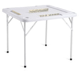 VEVOR Mahjong Table, Square 4 Player Folding Card Table with 4 Cup Holders & 4 Chip Trays, Portable V952-SDMJZBSDMNGPT73ZQV0