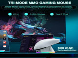 SOLAKAKA SM820 Wireless Gaming Mouse with RGB Charging Dock,24000 DPI Tri-Modes Wireless Mousewhite V1300-SM820-WHITE