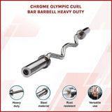 120cm Chrome Olympic EZ Curl Bar Weightlifting Barbell for Home Gym Training V63-770285
