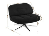 Artiss Swivel Chair Nursing Armchair Lounge Corduroy Steel Star Base Black UPHO-H-ARM05-SWL-BK