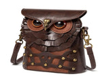 Handcrafted Leather Owl Crossbody Bag Unique Retro Design Shoulder Purse for Women V888-ELOSUNG12770
