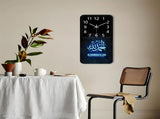 Black Silver Islamic Wall Clock Arabic Calligraphy Clock Decorative Clock Home Decor Islamic V1347-115-SIL-13158