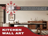 16 Inch Large Kitchen Wall Clocks with Spoons and Forks,3D Tableware Wall Clock Room Home V1370-AZ4-07582