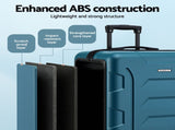 Wanderlite 28" Luggage Suitcase Trolley Travel TSA Lightweight Hard Case Teal LUG-ABS-BOS-28-TL