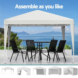 Instahut Gazebo 3x3 Pop Up Marquee Folding Tent Wedding Gazebos Camping Outdoor Canopy White GAZEBO-POP-C-3X3-WH