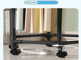 Black double layer 360&deg Rotating Portable Garment Rack - Heavy Duty Rolling Clothes Stand with V1102-ELOSUNG34607