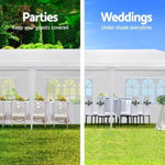 Instahut Gazebo 3x9m Marquee Wedding Party Tent Outdoor Camping Side Wall Canopy 8 Panel White GAZEBO-WED-C-FG-3X9-8W-WH