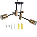 4 Light Ceiling Mount Lamp 360&deg Rotation Adjustable Wrought Iron Ceiling Light for Dining Room V1294-YM0523-3119220016511