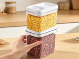 Tall Storage Container with Lid Air Tight Easy Open Ring Top, Clear Acrylic Skinny Canister Jar for V1370-AZ4-12444
