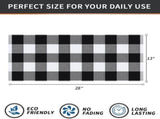 Homaxy 100% Cotton Waffle Weave Check Plaid Kitchen Towels, 13 x 28 Inches, 4-Pack, White & Black V1258-DP02-F-161