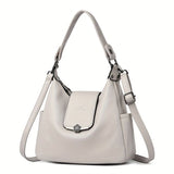Leather Hobo Bag Shoulder Bag For Women High-Quality Leather Bag Travel Handbag - Gray - Size L V1347-127-58092-GRY-L