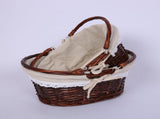 Wicker Picnic Basket Willow Woven Hand Basket Rustic Picnic Activities Handle Basket V1294-YM0715-211103AH01-2