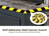 Self Adhesive Wall Corner Guard, 9.8ft L-shaped Edge Protector, Yellow Black NBR Foam Safety Bumper, V1192-AZ-W-18279