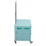 Collapsible Utility Rolling Crate Swivel Casters PP Strong with Telescopic Handle Lid Storage V1294-YM0901-3117230195713