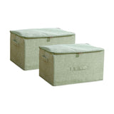 SOGA 2X Green Large Portable Double Zipper Storage Box Moisture Proof Clothes Basket Foldable Home SBOX028X2