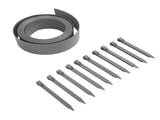 Plastic Garden Border Wood Grain Pattern Flat PE Landscape Edging Kit with Fixing Nails 10M Gray V1294-YM0901-3111240054912